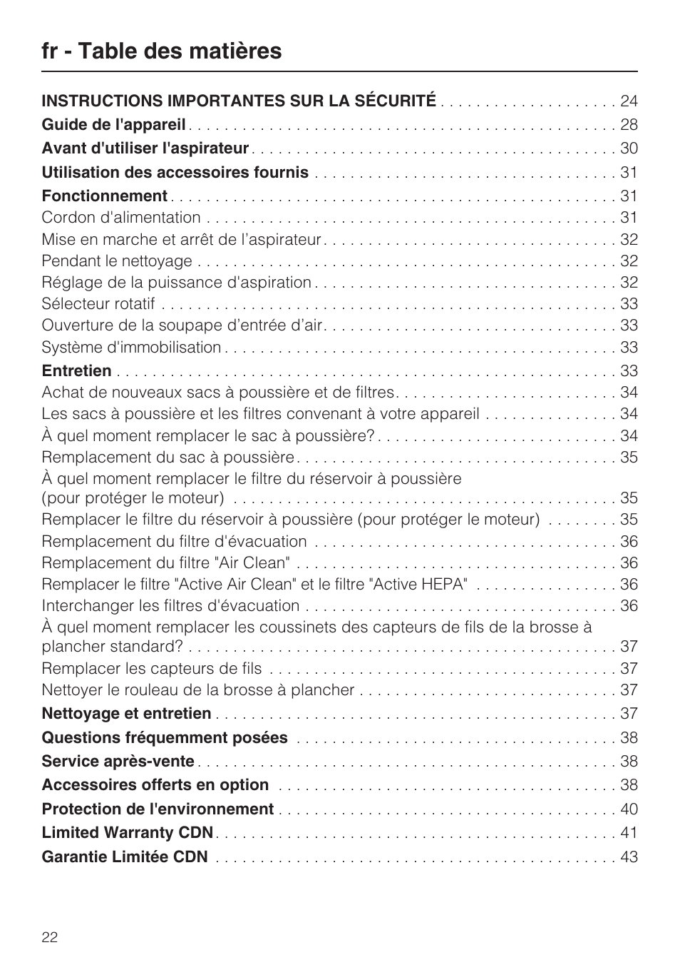 Miele S 6000 User Manual | Page 22 / 80