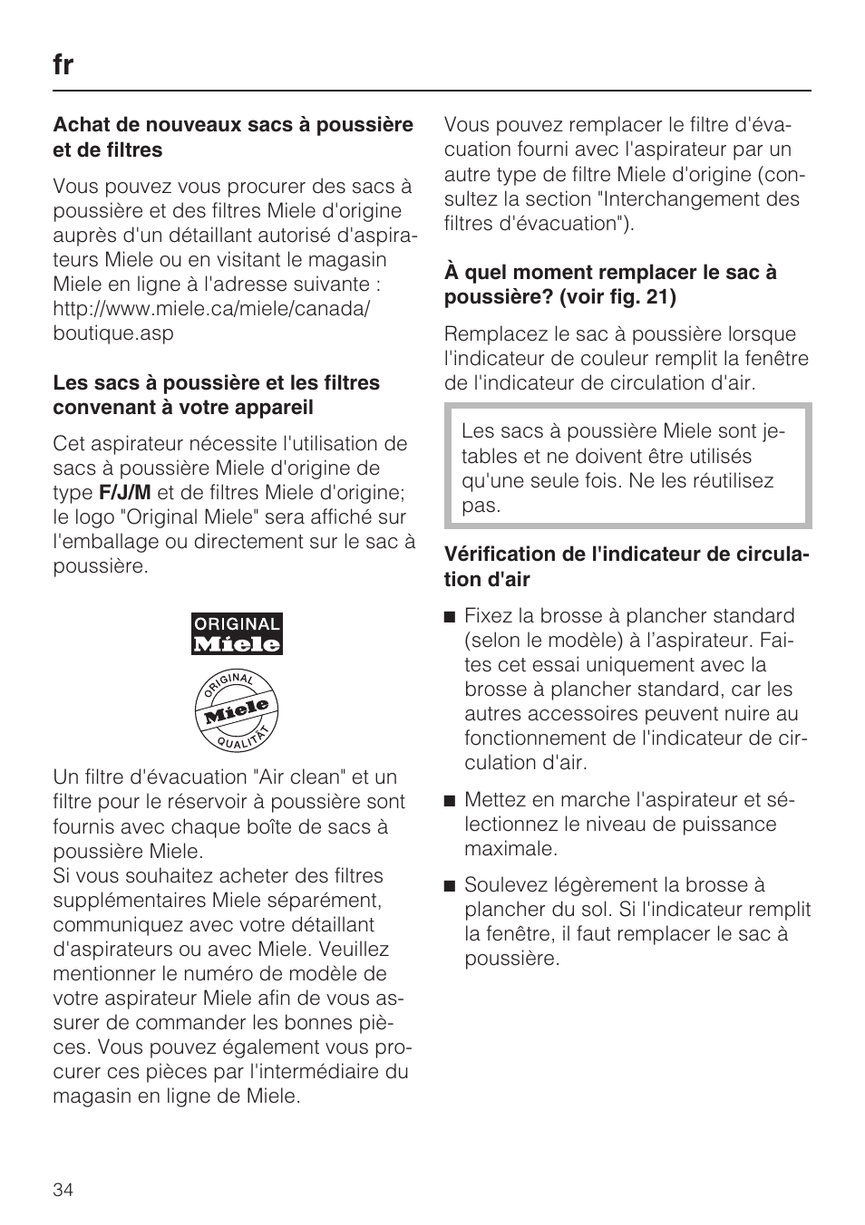 Miele S 6000 User Manual | Page 34 / 80