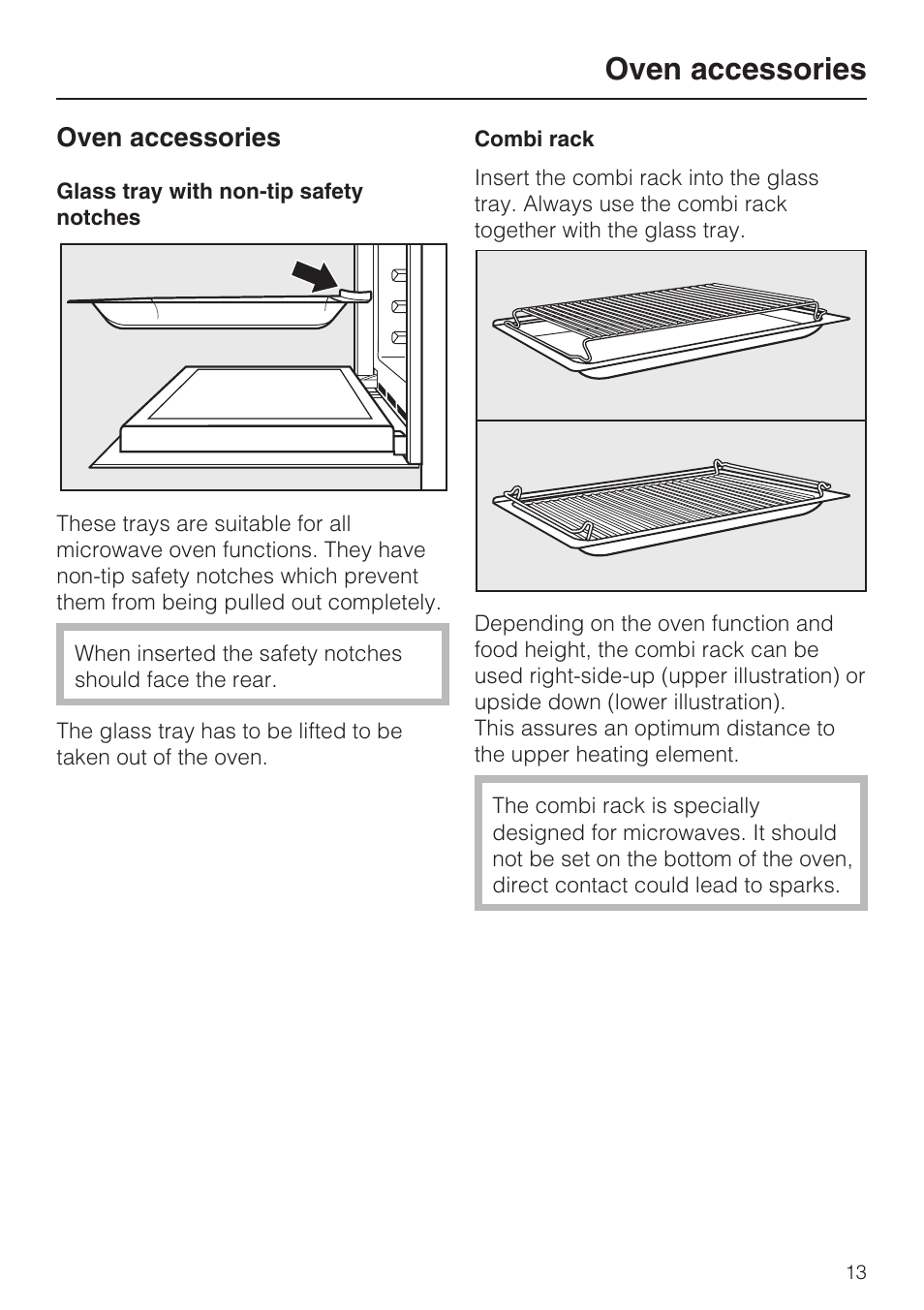 Oven accessories 13, Oven accessories | Miele H4080BM User Manual | Page 13 / 68