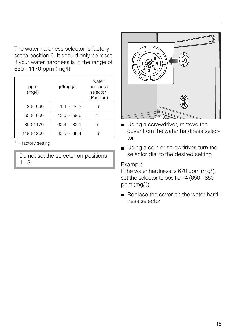 Water softener | Miele G 879 SCVI User Manual | Page 15 / 76