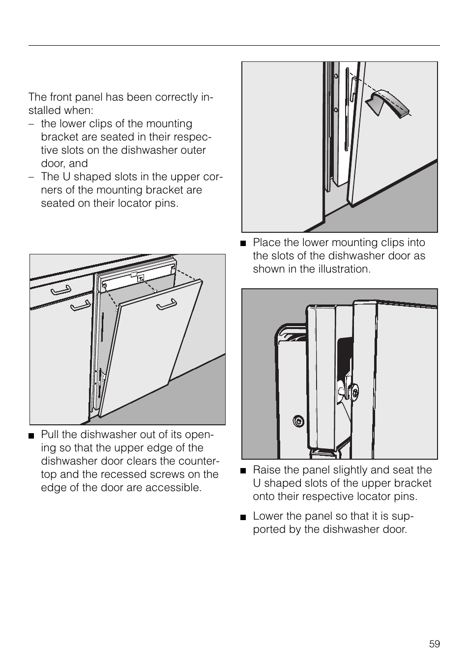 Dishwasher installation | Miele G 879 SCVI User Manual | Page 59 / 76