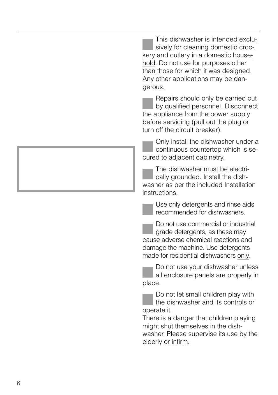 Important safety instructions warning, For household use only | Miele G 879 SCVI User Manual | Page 6 / 76