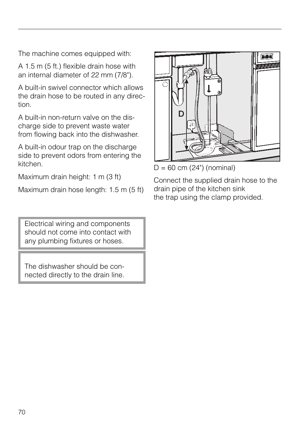 Plumbing | Miele G 879 SCVI User Manual | Page 70 / 76