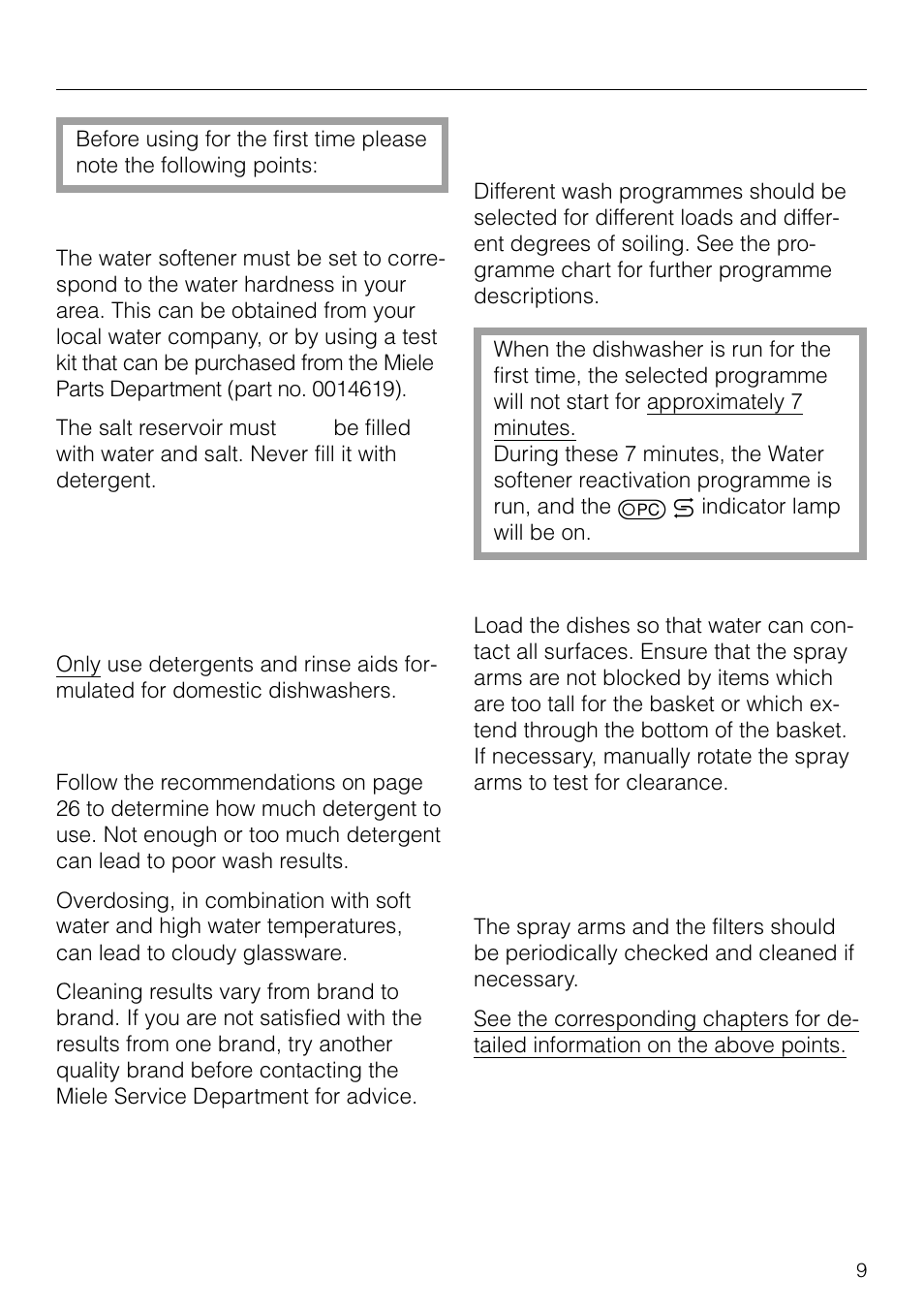 Before using for the first time 9, Dishwasher installation, Before using for the first time | Miele G 879 SCVI User Manual | Page 9 / 76