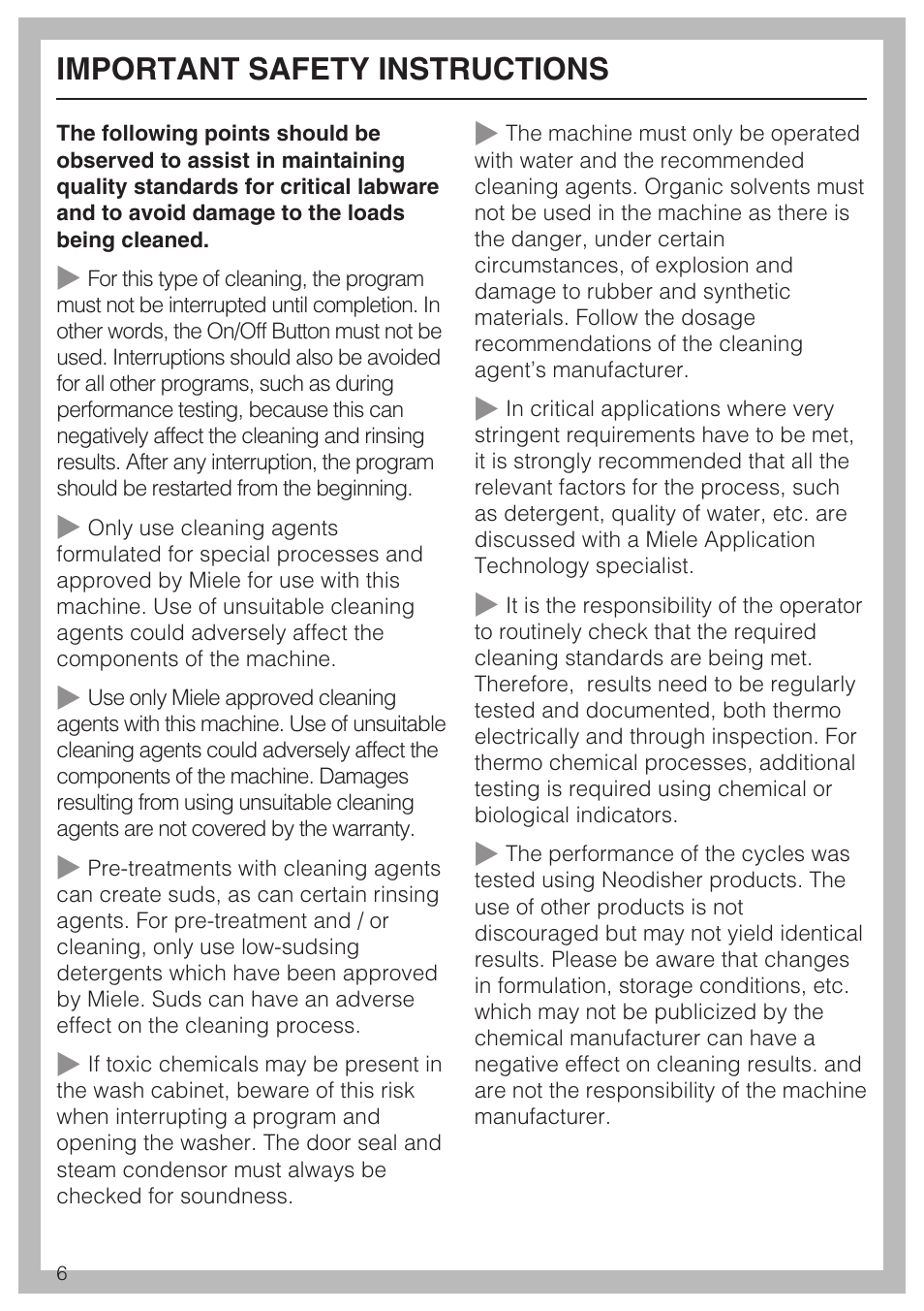 Important safety instructions | Miele G 7893 User Manual | Page 6 / 76