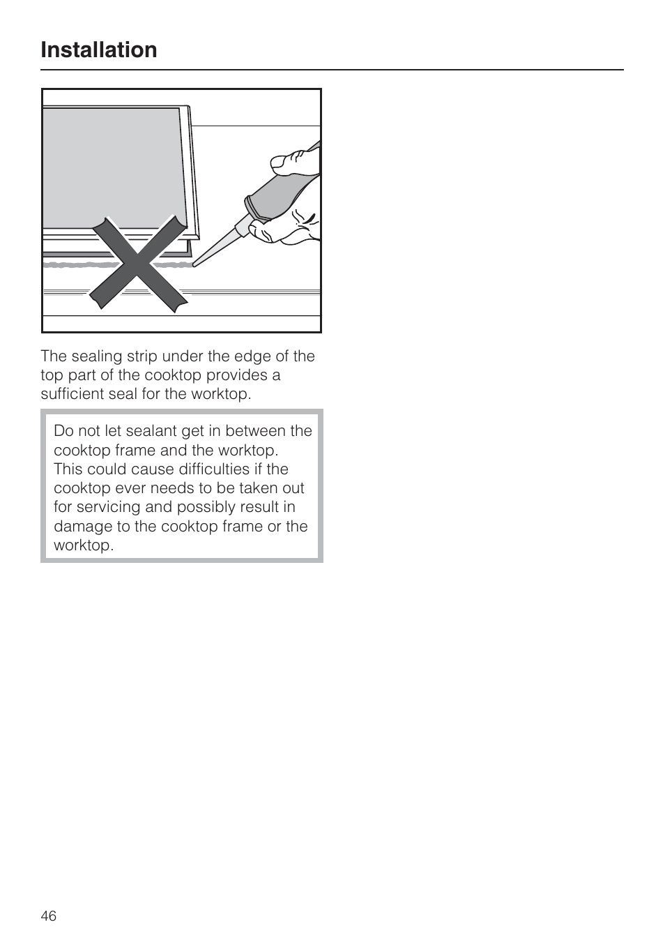 Installation | Miele KM5753 User Manual | Page 46 / 52