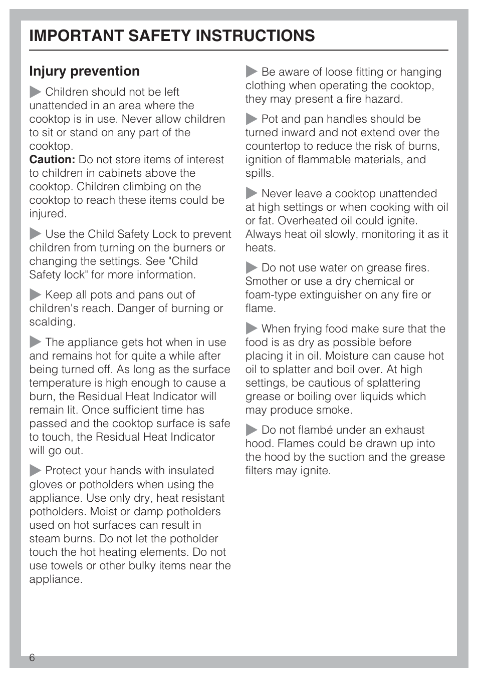 Important safety instructions | Miele KM5753 User Manual | Page 6 / 52