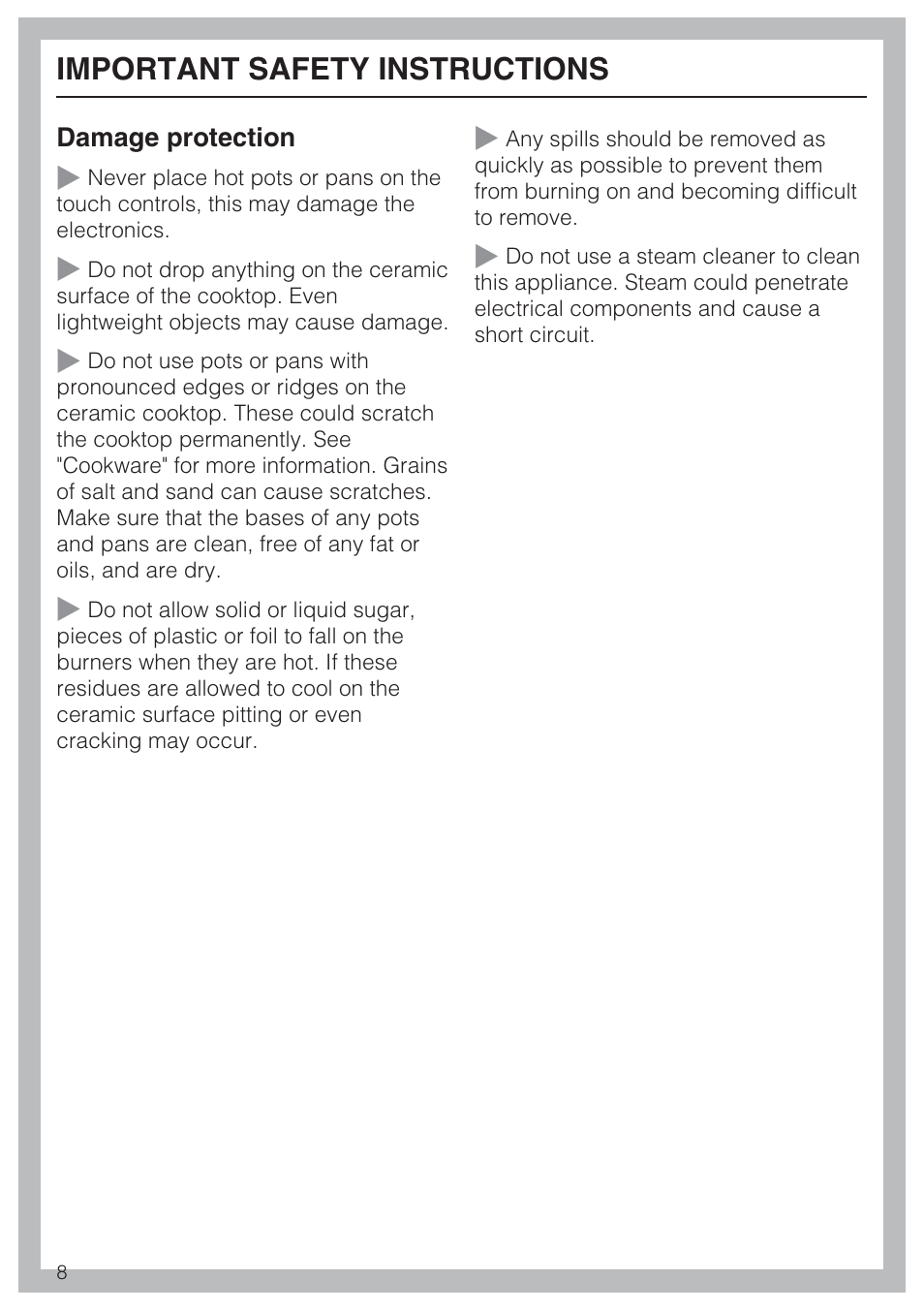 Important safety instructions | Miele KM5753 User Manual | Page 8 / 52