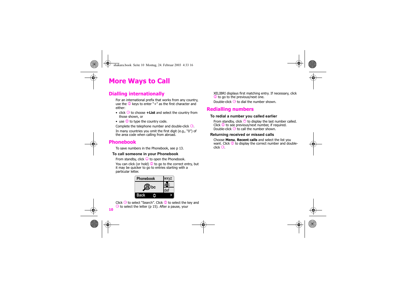 More ways to call | Siemens Xelibri 3 User Manual | Page 11 / 34