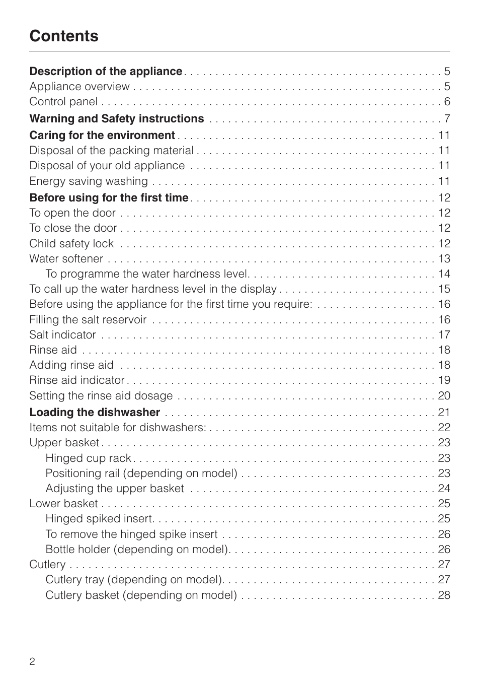 Miele 06 702 810 User Manual | Page 2 / 64