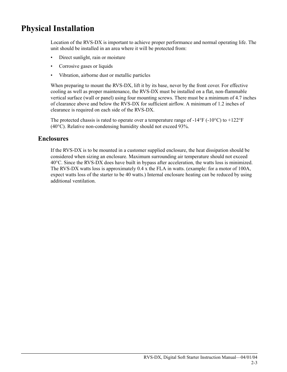 Physical installation | Magnetek 188-10130 User Manual | Page 13 / 67