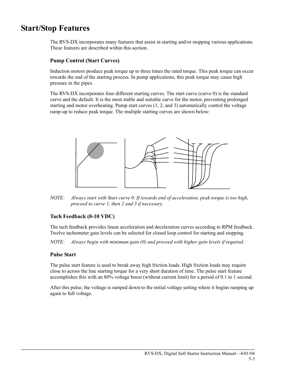 Start/stop features | Magnetek 188-10130 User Manual | Page 29 / 67