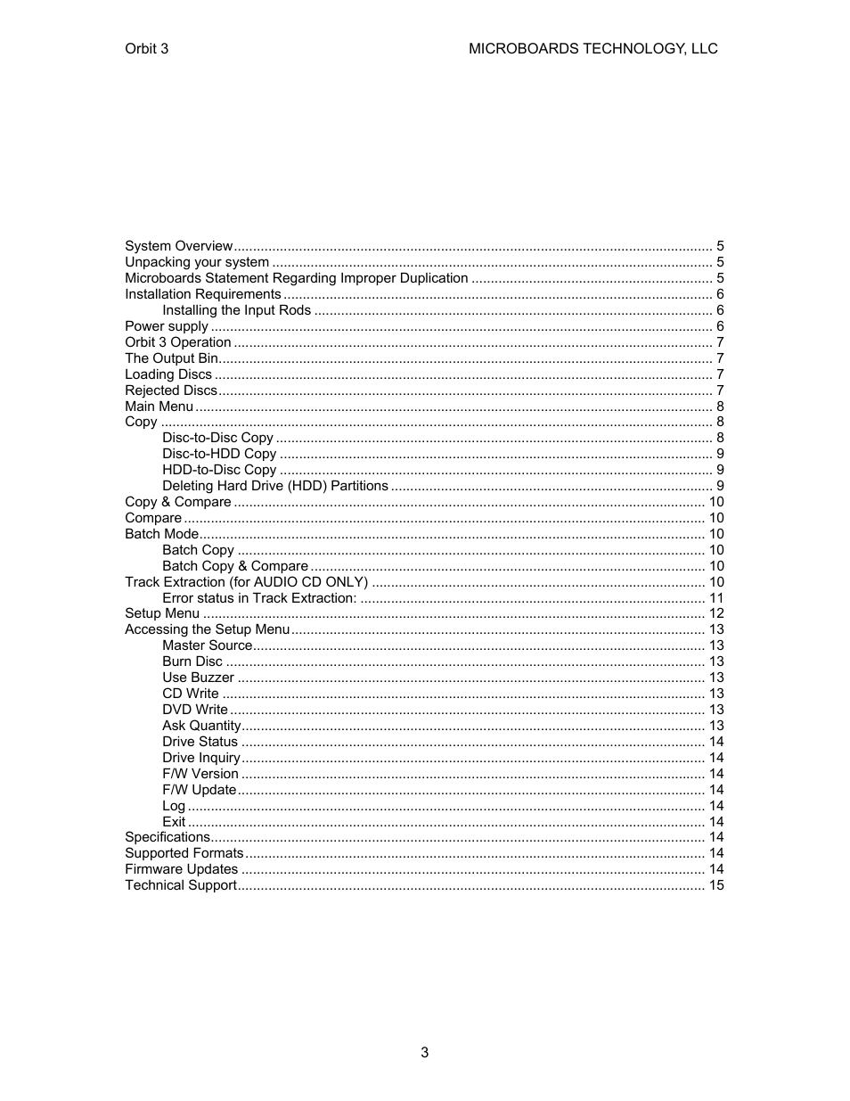 MicroBoards Technology Orbit 3 User Manual | Page 3 / 16