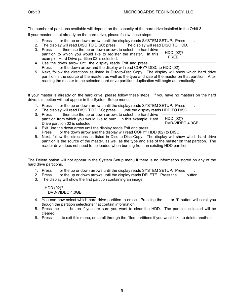 MicroBoards Technology Orbit 3 User Manual | Page 9 / 16