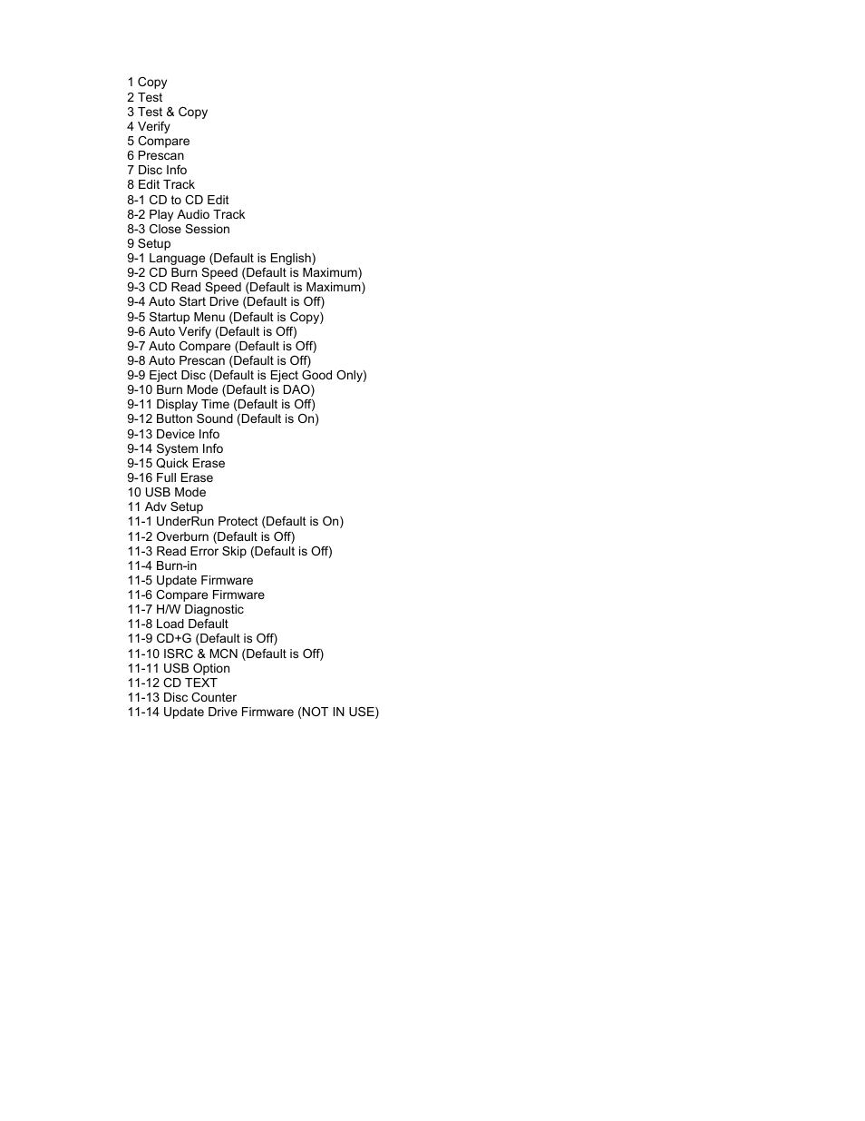 Appendix 1 list of functions | MicroBoards Technology QD-123 User Manual | Page 19 / 21