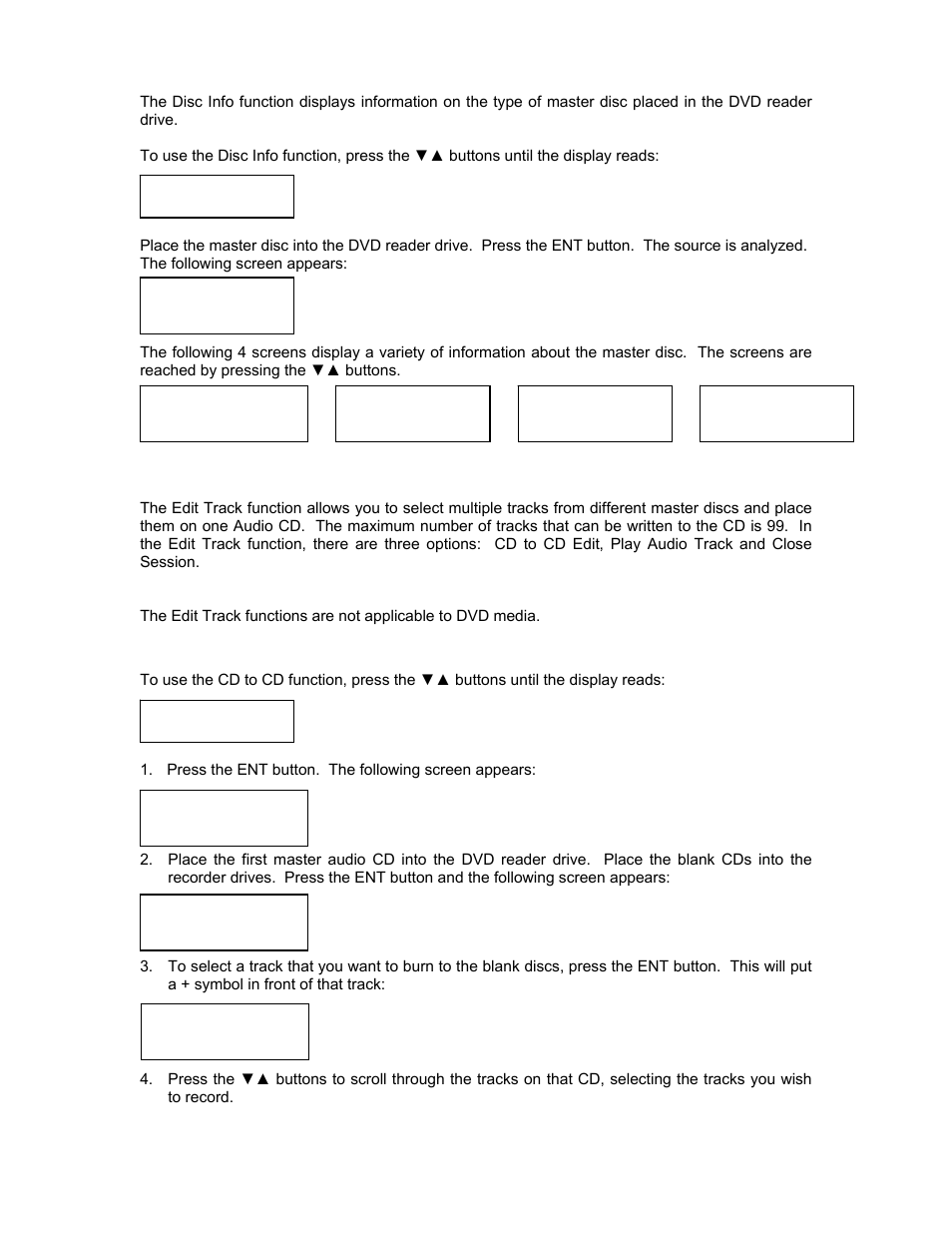 Disc info, Edit track | MicroBoards Technology QD-DVD 127 User Manual | Page 11 / 21