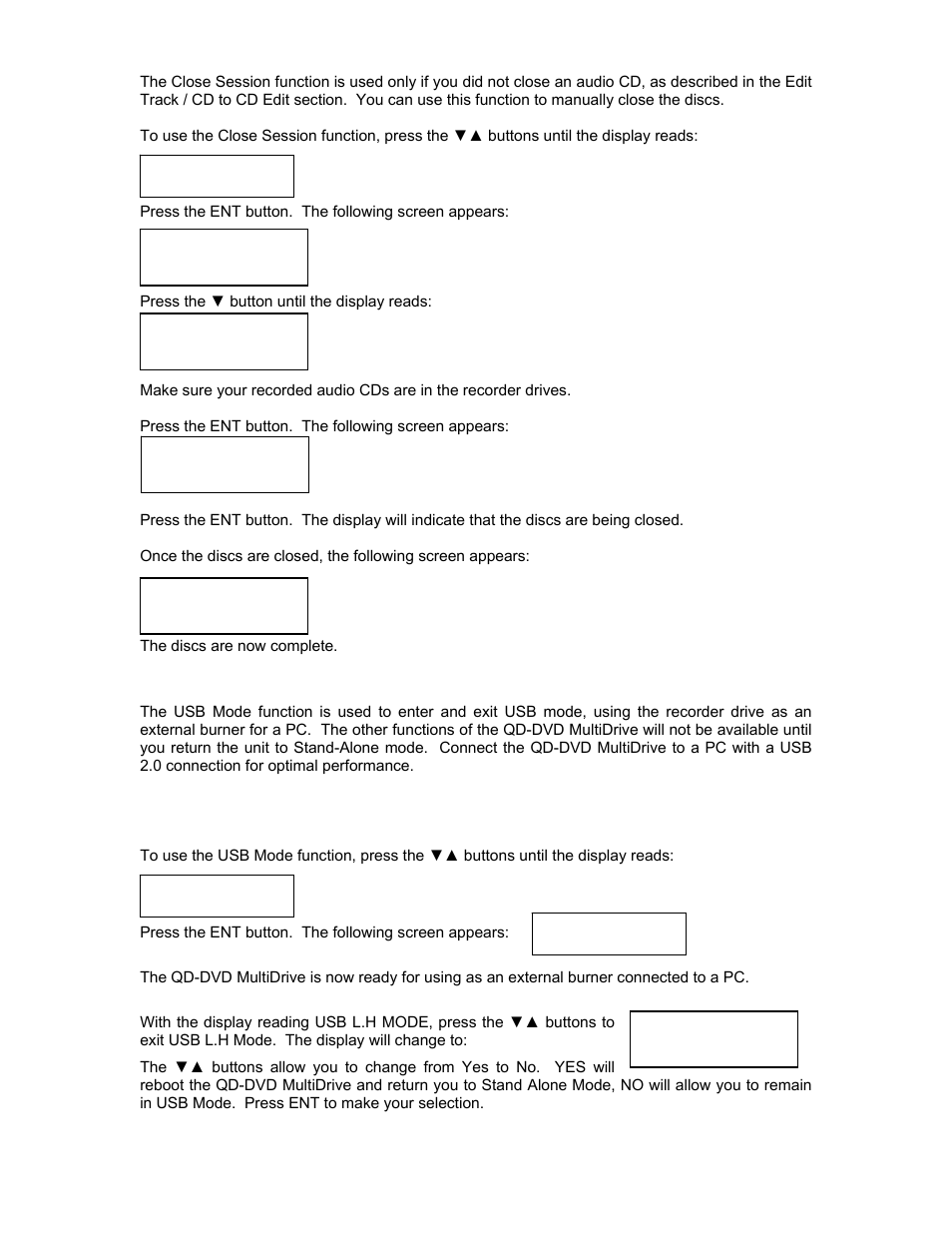 Usb mode | MicroBoards Technology QD-DVD 127 User Manual | Page 13 / 21