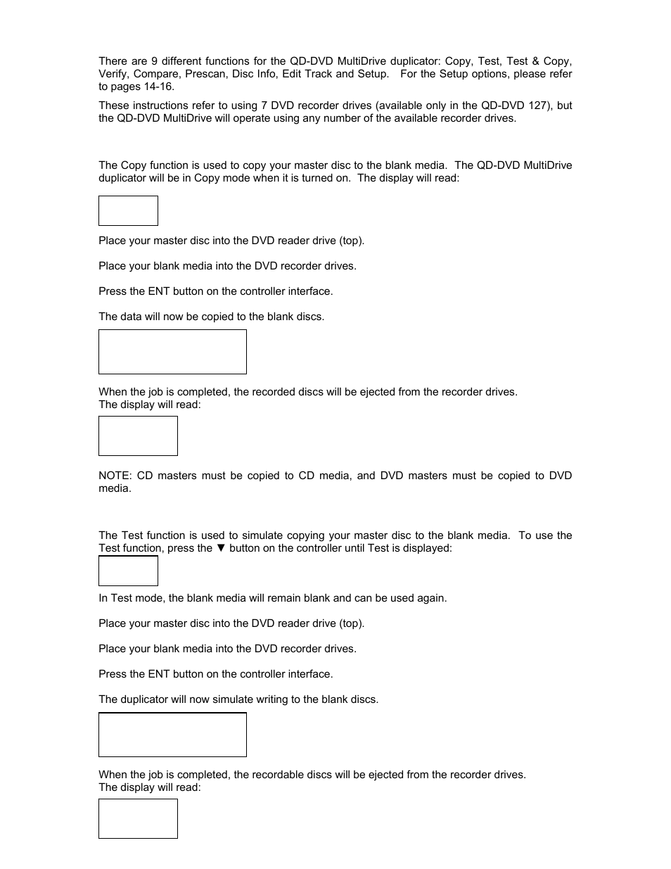 Functions | MicroBoards Technology QD-DVD 127 User Manual | Page 8 / 21