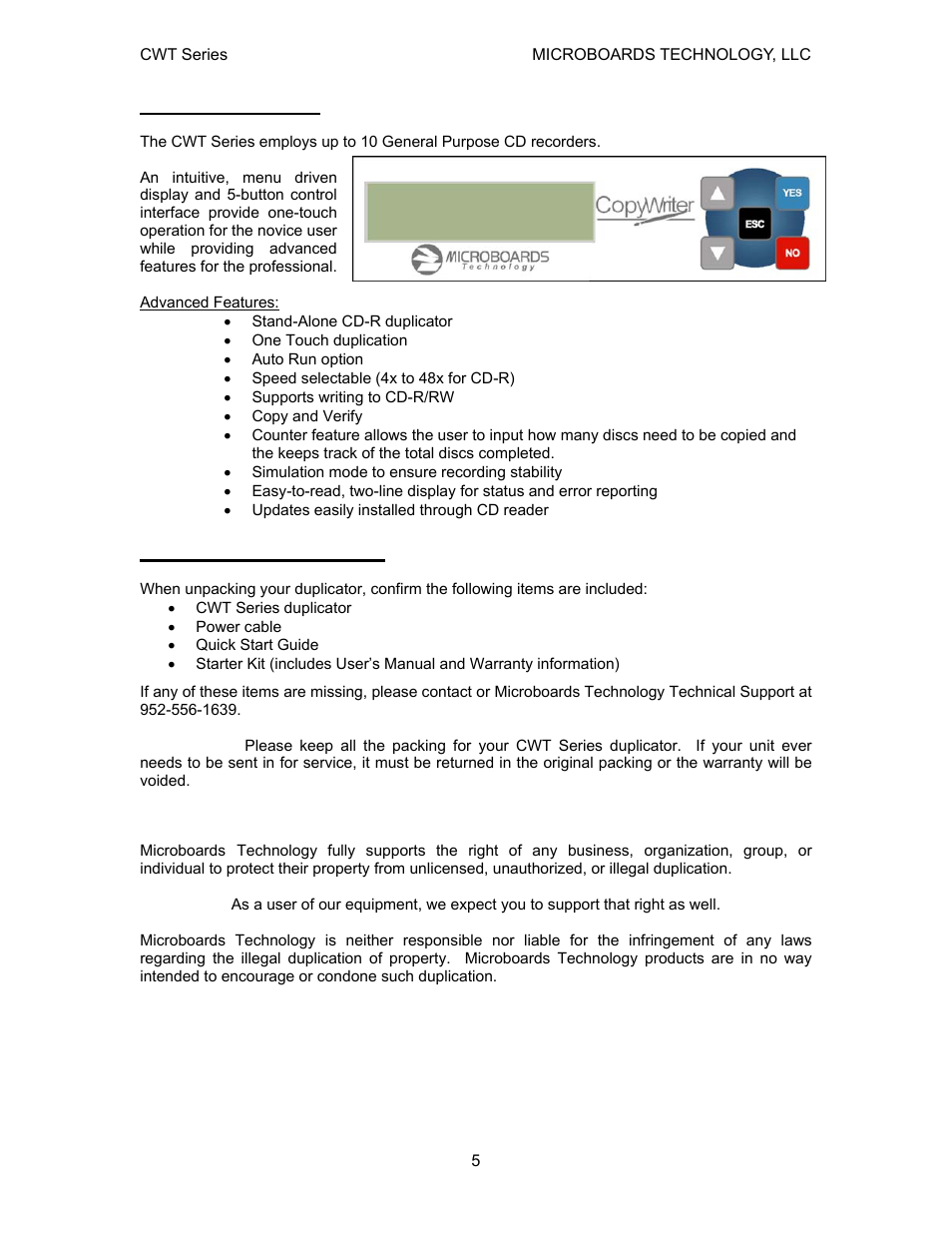 System overview, Unpacking your system | MicroBoards Technology CWT Series User Manual | Page 5 / 18