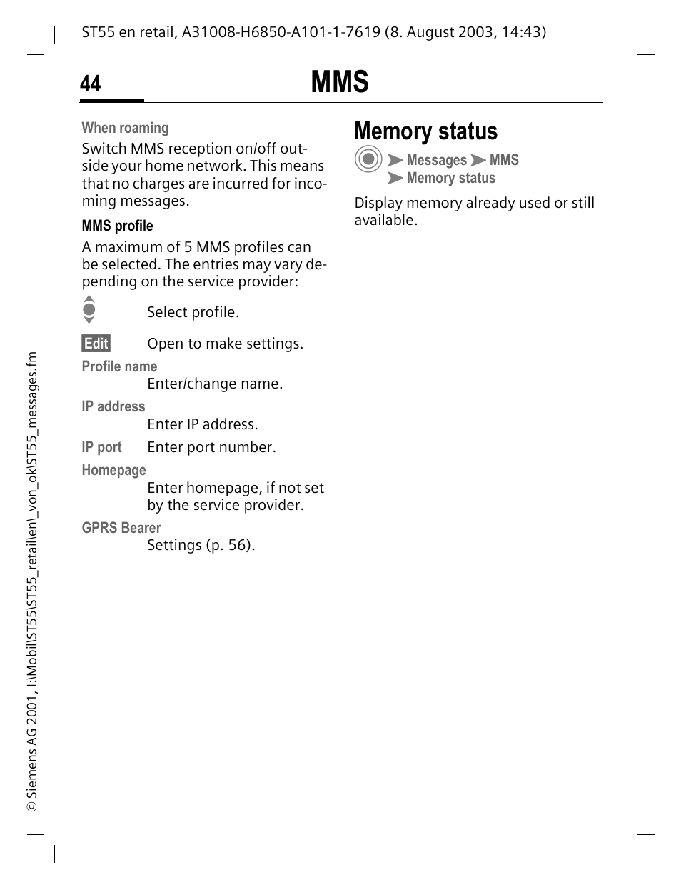 Siemens ST55 User Manual | Page 45 / 88