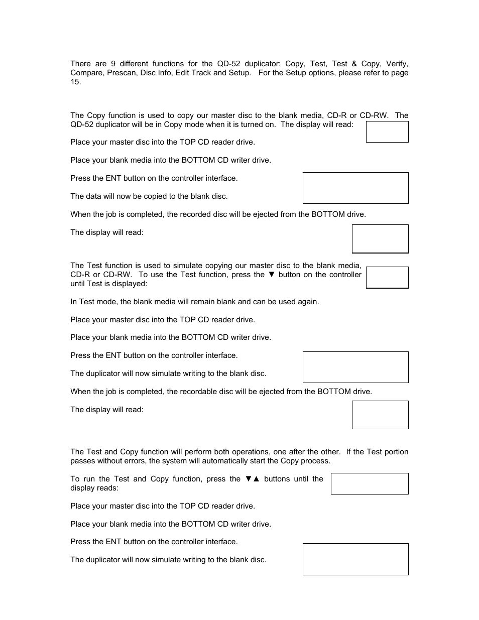 Functions | MicroBoards Technology Quic Disc QD-52 User Manual | Page 9 / 21