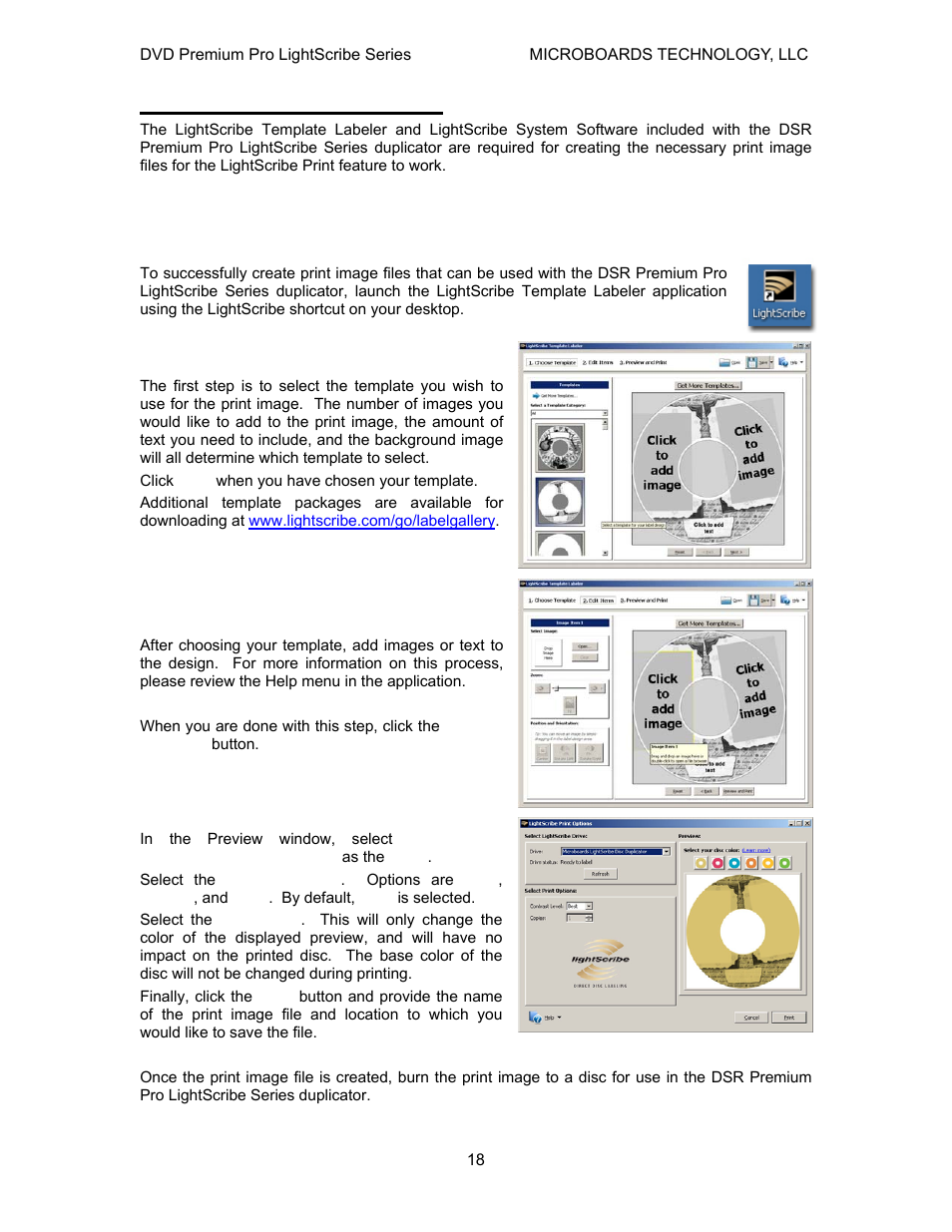 Lightscribe template labeler | MicroBoards Technology LightScribe Series User Manual | Page 18 / 26