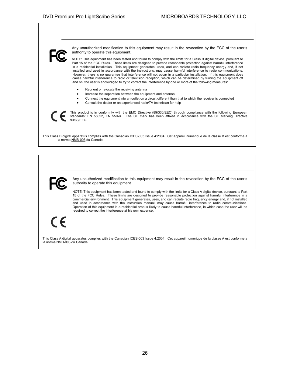 MicroBoards Technology LightScribe Series User Manual | Page 26 / 26