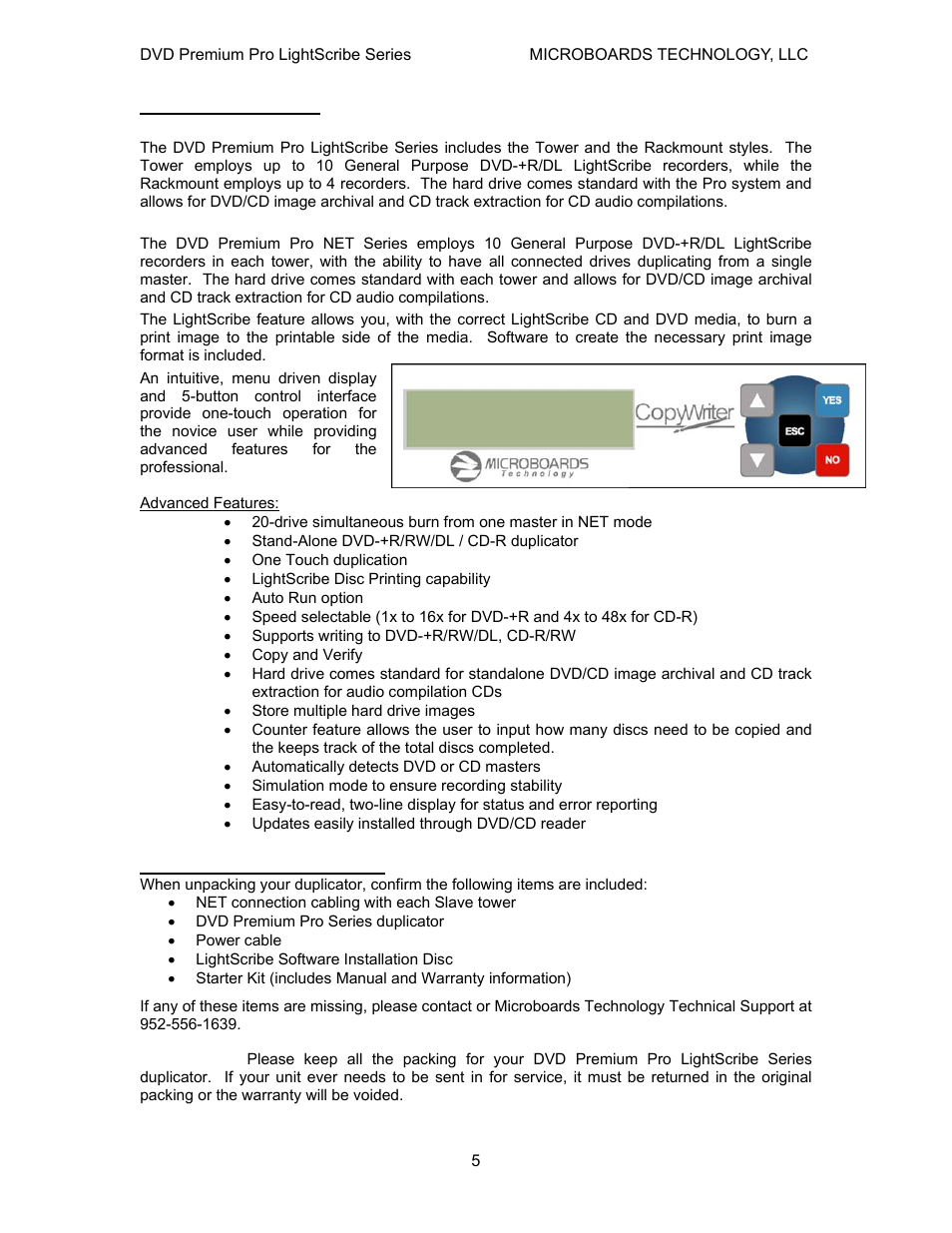 System overview, Unpacking your system | MicroBoards Technology LightScribe Series User Manual | Page 5 / 26