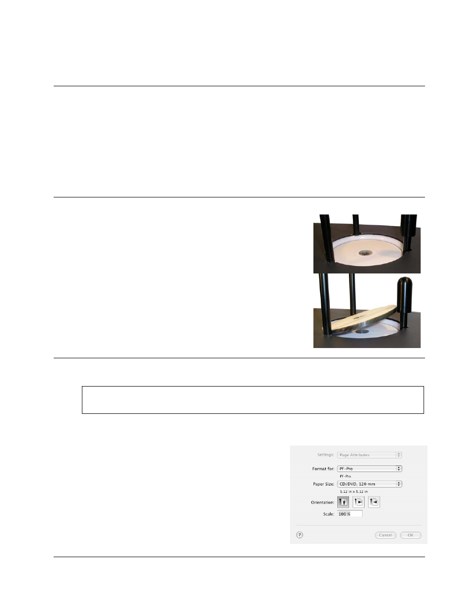 Using the pf-pro disc printer, Creating disc labels, Loading discs | Printing discs | MicroBoards Technology PF-Pro Disc Printer User Manual | Page 13 / 18