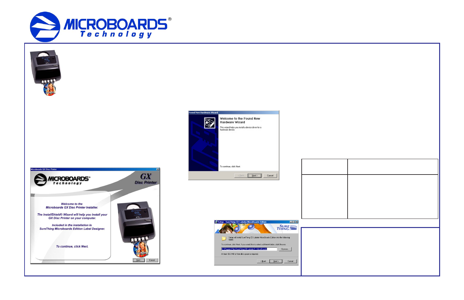 MicroBoards Technology GX-300HC User Manual | 2 pages