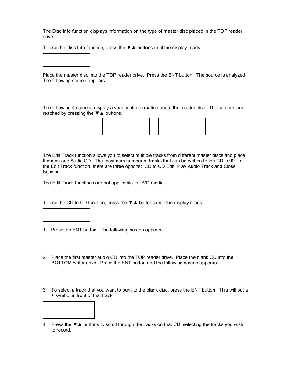 Disc info, Edit track | MicroBoards Technology QD-DVD User Manual | Page 11 / 21