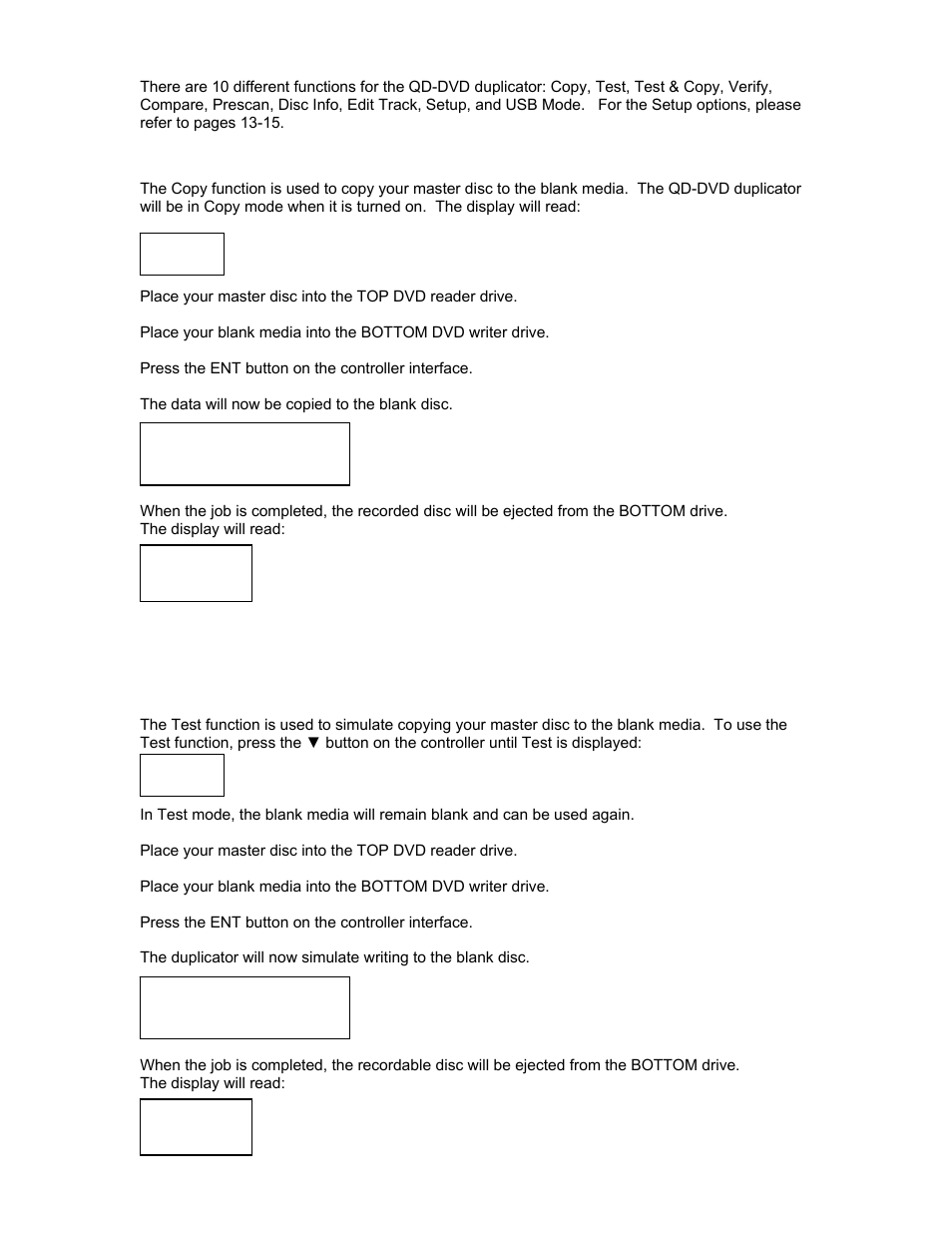 Functions | MicroBoards Technology QD-DVD User Manual | Page 8 / 21