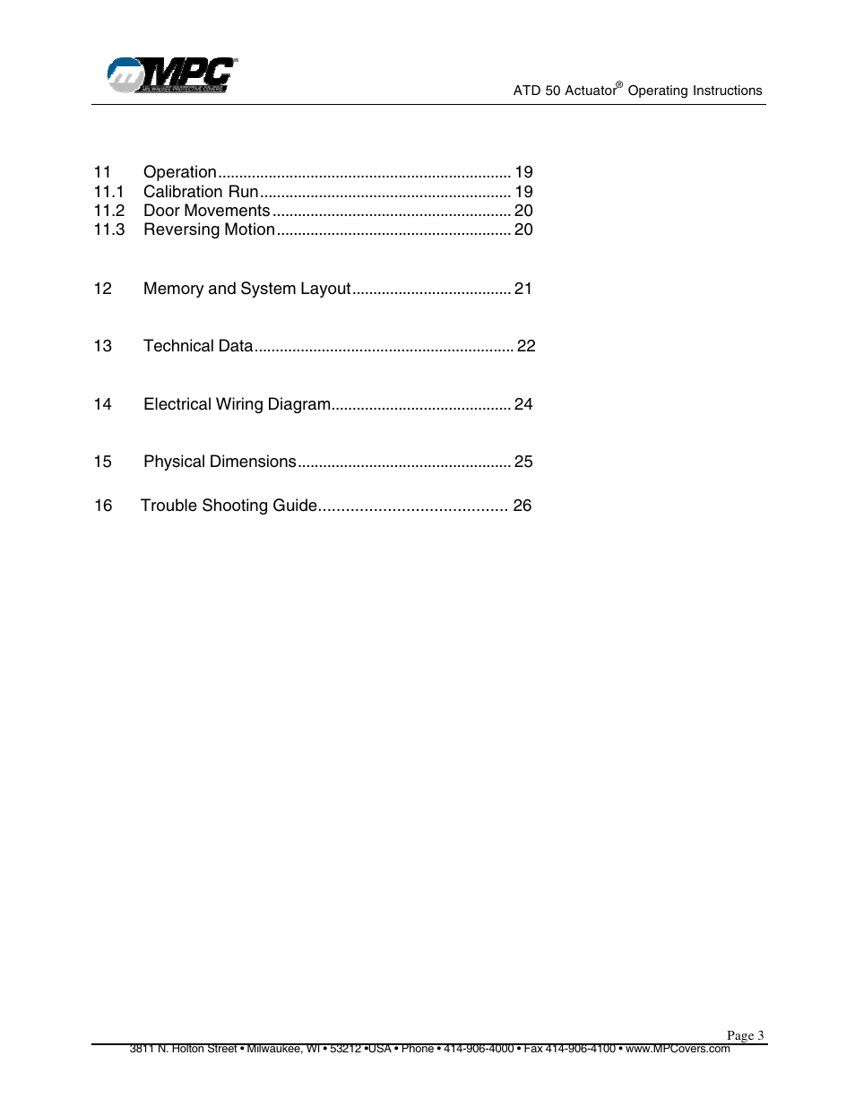 MPC ATD ACTUATOR 50 ATD-313186 User Manual | Page 3 / 29