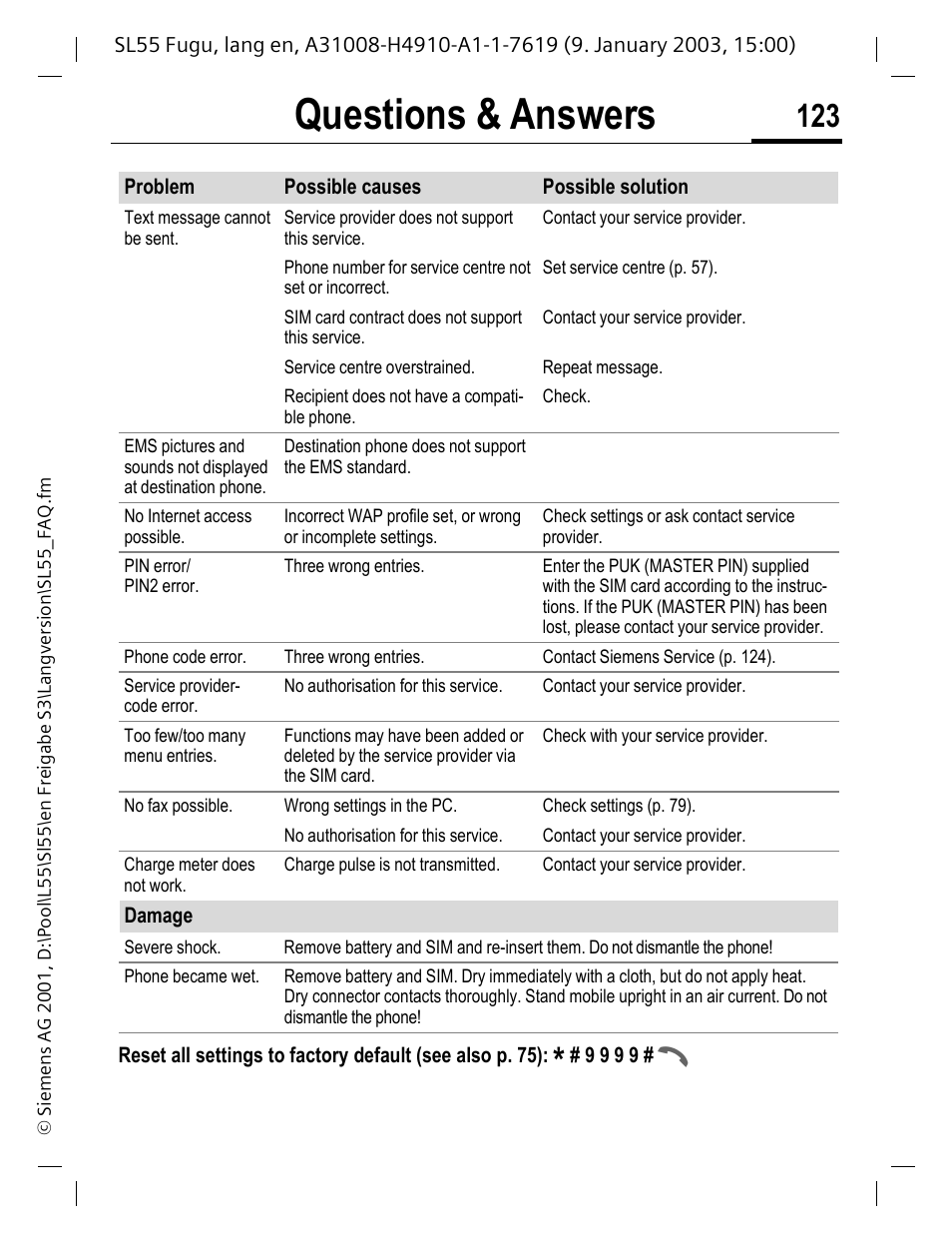 Questions & answers | Siemens SL55 User Manual | Page 124 / 137