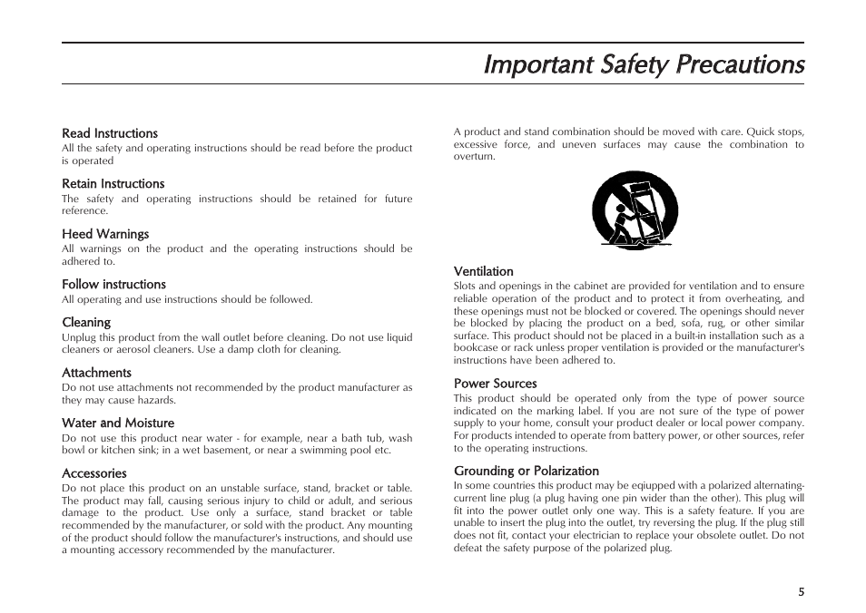 Imporrtaant ssaafety p prrecaautions | Mordaunt-Short MS909W User Manual | Page 5 / 16