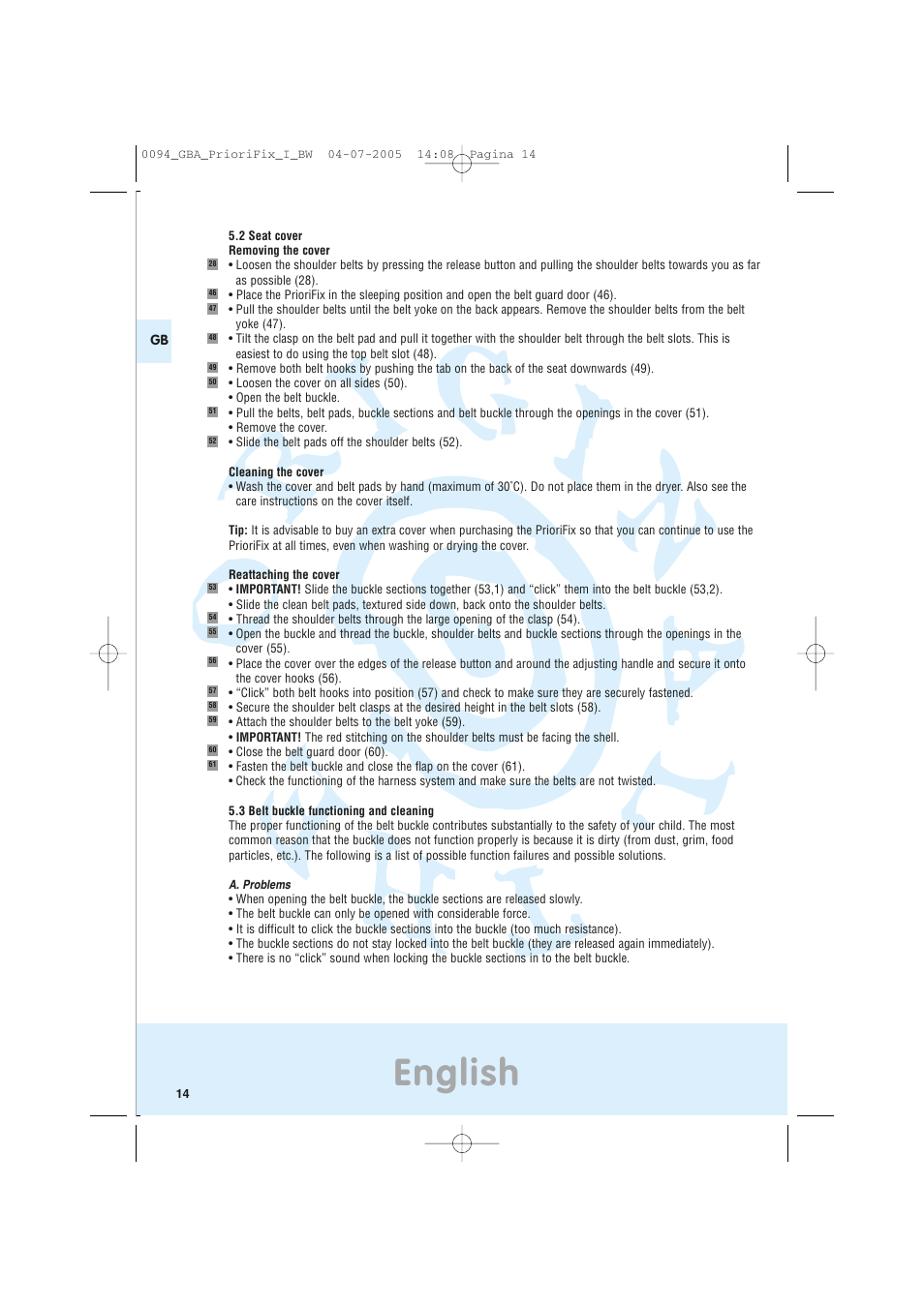 English | Maxi-Cosi Car Seat User Manual | Page 14 / 96