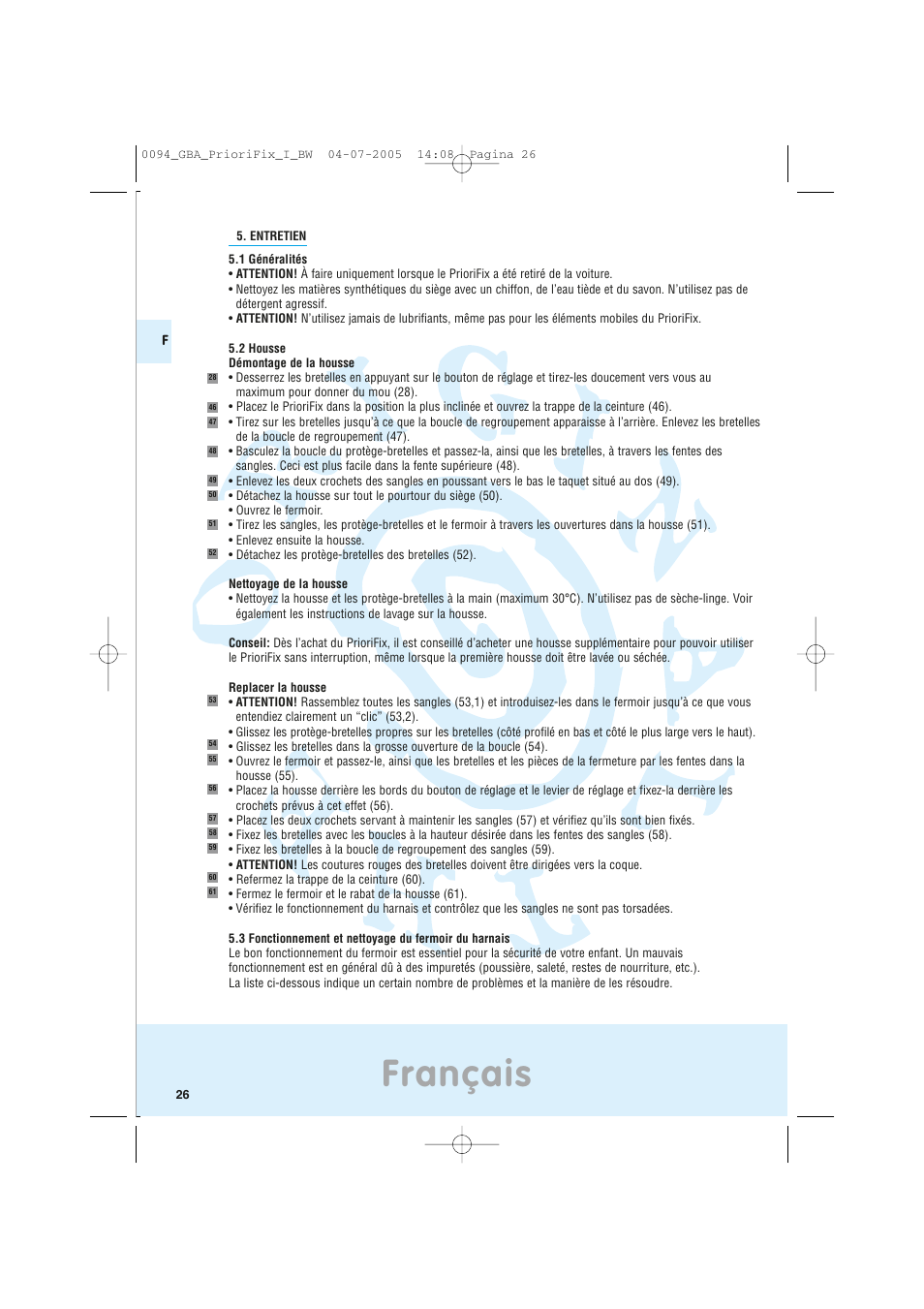 Français | Maxi-Cosi Car Seat User Manual | Page 26 / 96