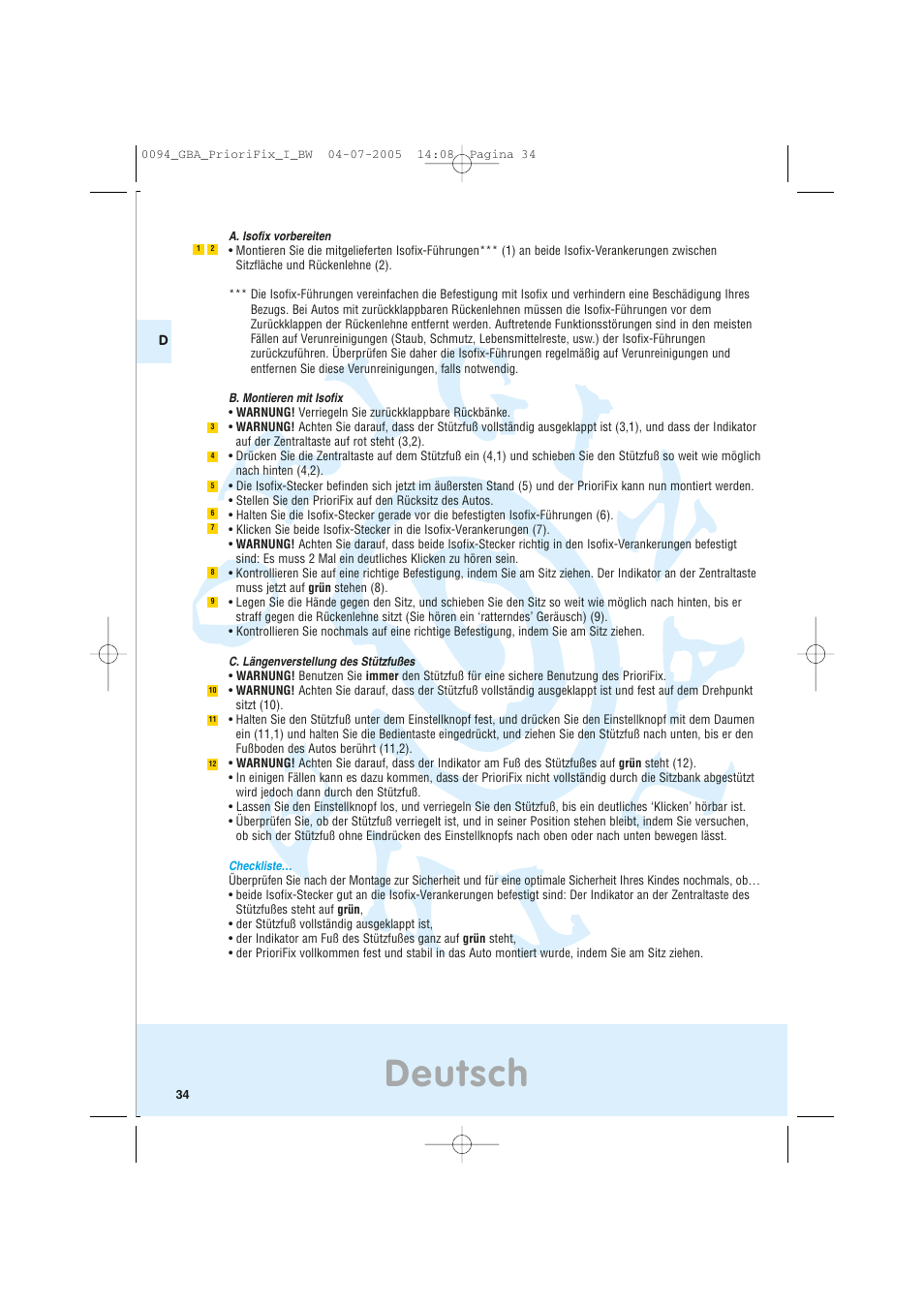 Deutsch | Maxi-Cosi Car Seat User Manual | Page 34 / 96