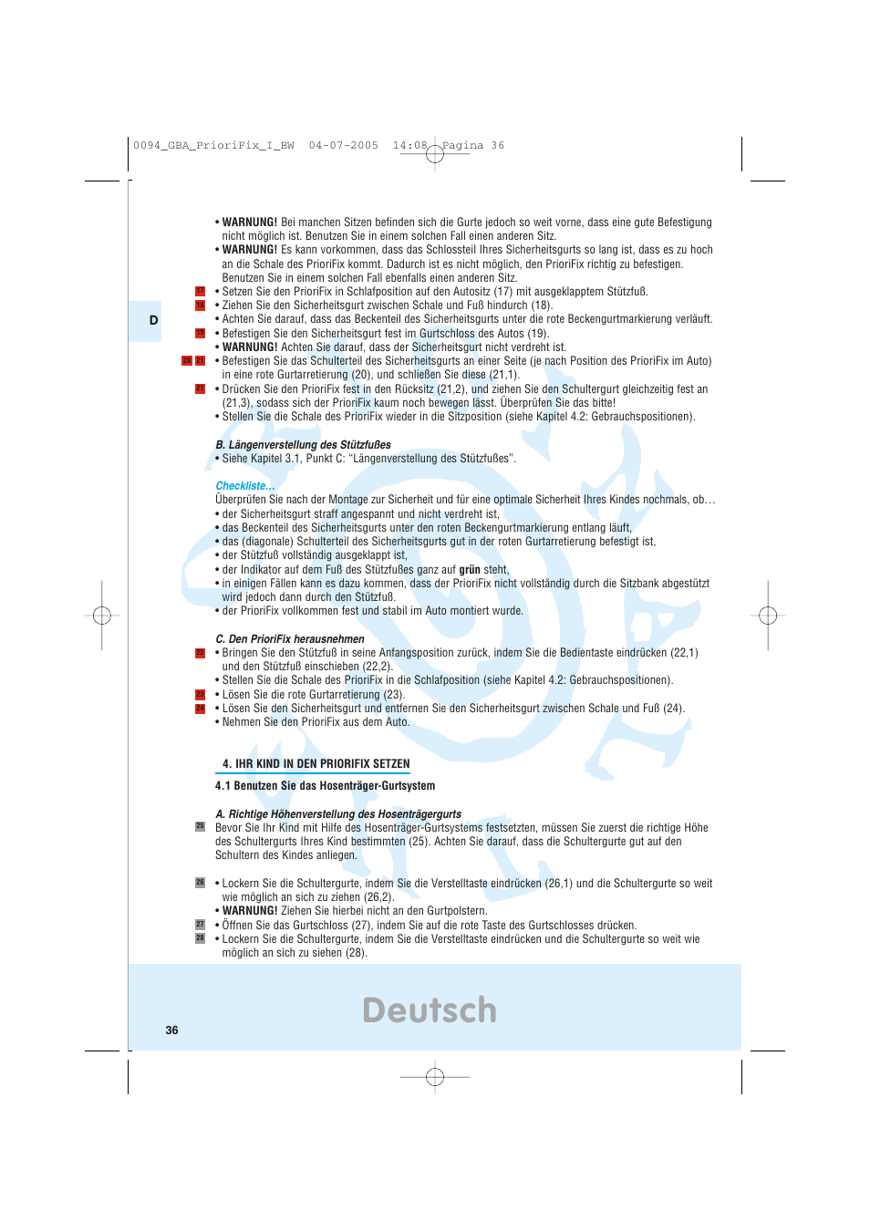 Deutsch | Maxi-Cosi Car Seat User Manual | Page 36 / 96