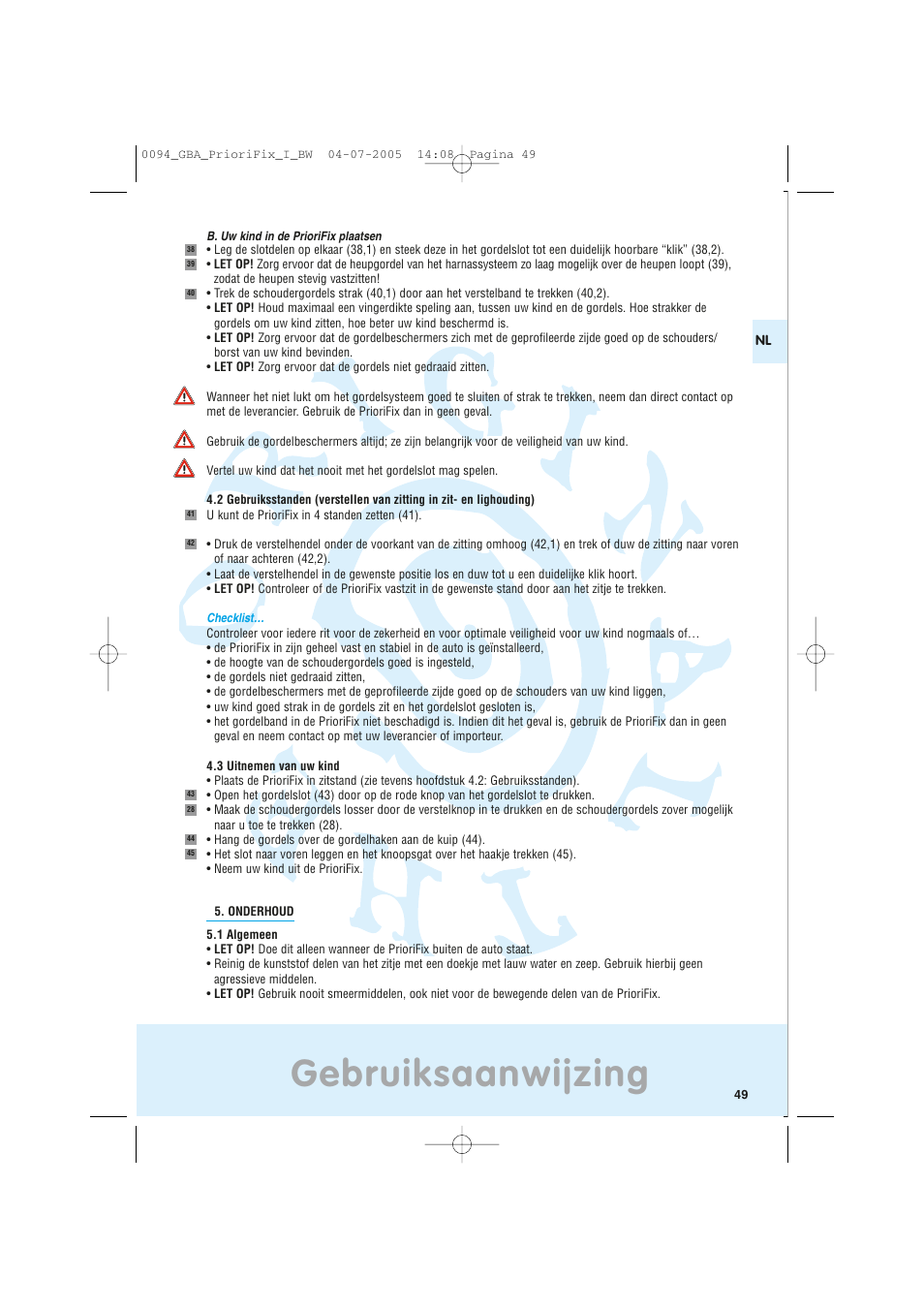 Gebruiksaanwijzing | Maxi-Cosi Car Seat User Manual | Page 49 / 96