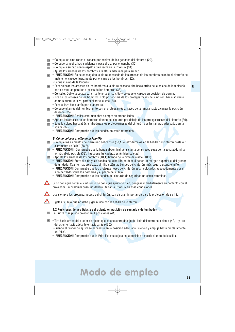Modo de empleo | Maxi-Cosi Car Seat User Manual | Page 61 / 96