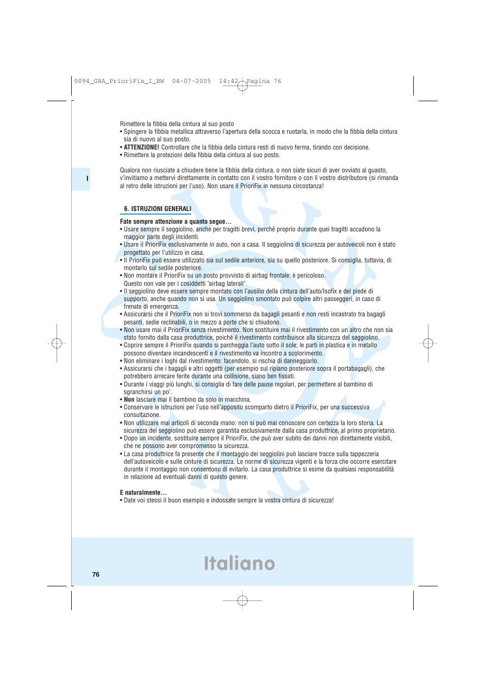 Italiano | Maxi-Cosi Car Seat User Manual | Page 76 / 96