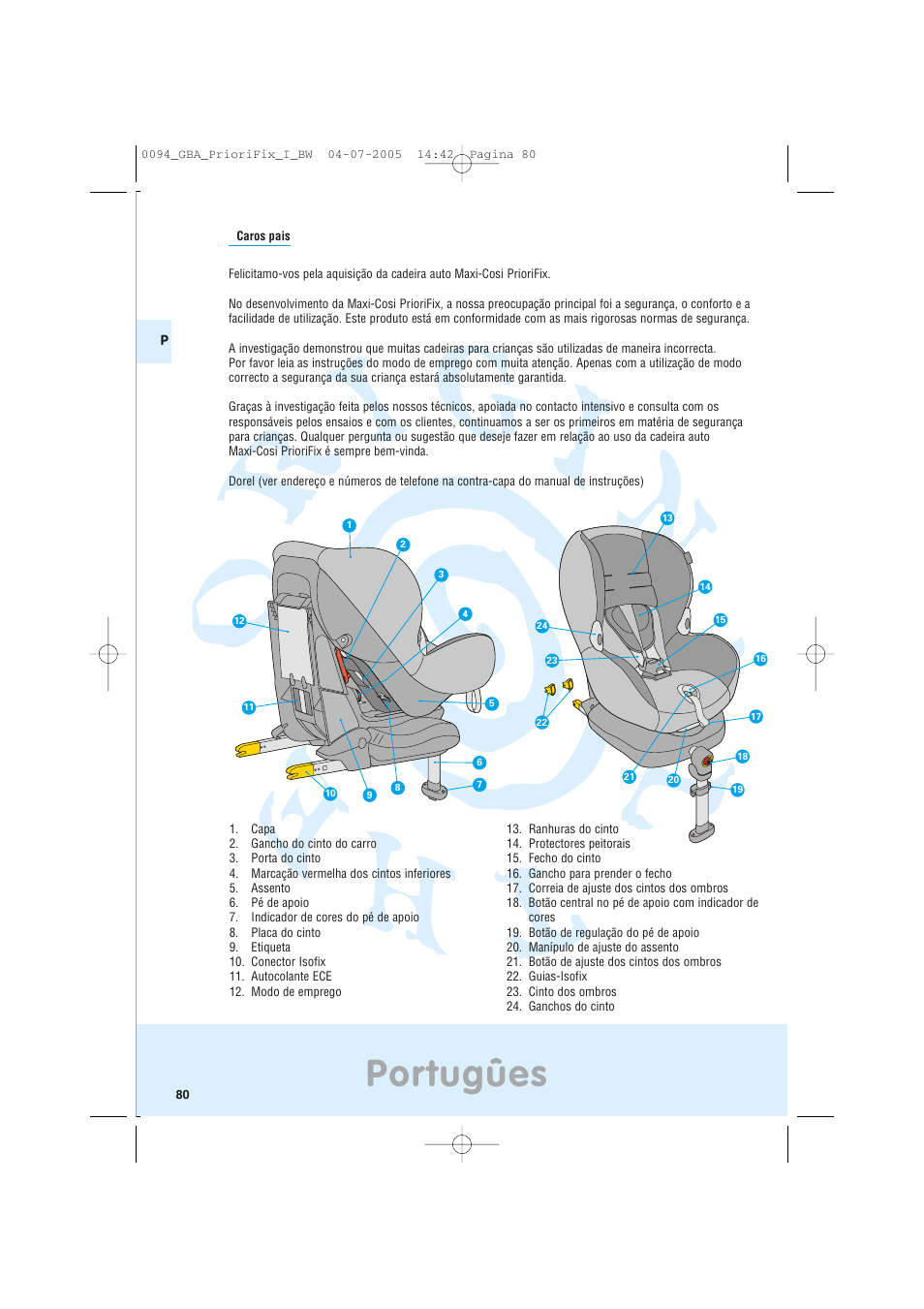 Portugûes | Maxi-Cosi Car Seat User Manual | Page 80 / 96