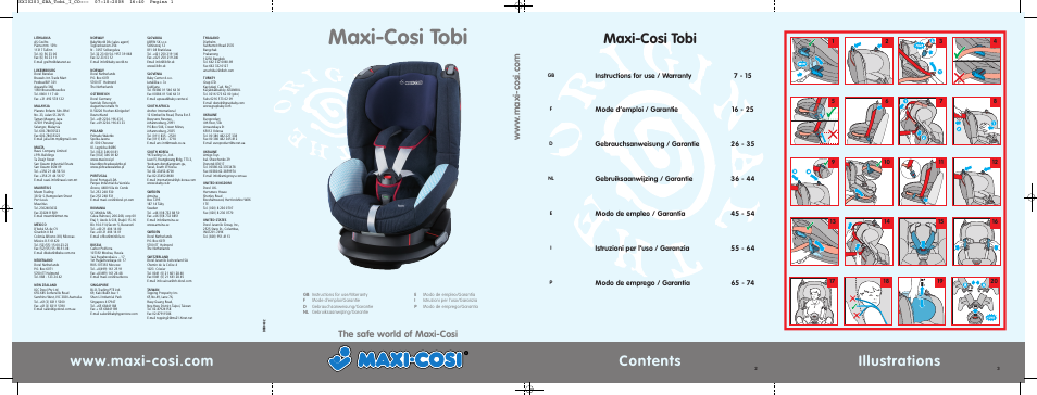 Maxi-Cosi TOBI DRU0632 User Manual | 74 pages