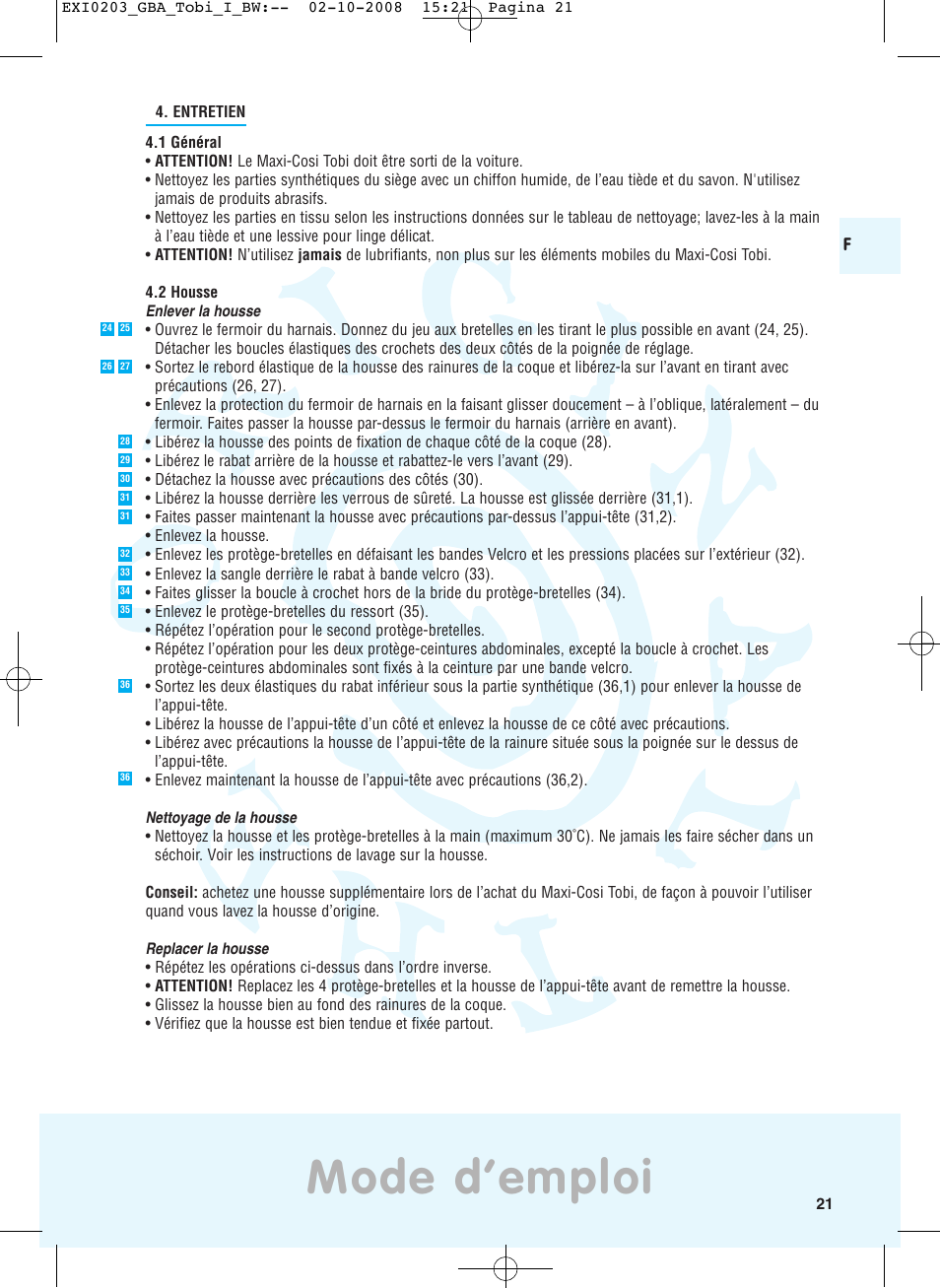 Mode d’emploi | Maxi-Cosi TOBI DRU0632 User Manual | Page 17 / 74