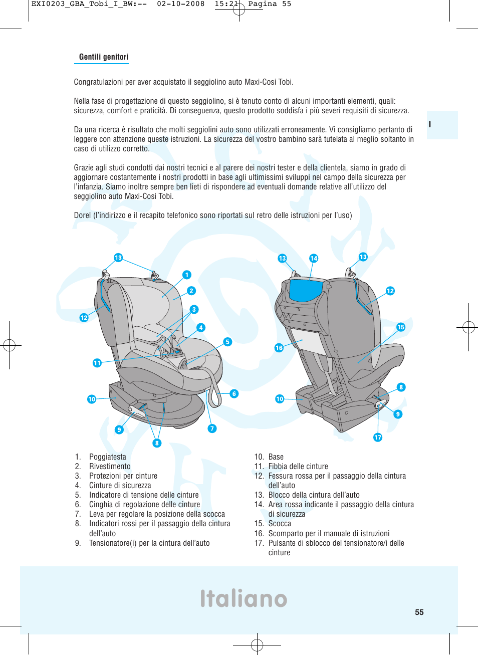 Italiano | Maxi-Cosi TOBI DRU0632 User Manual | Page 51 / 74