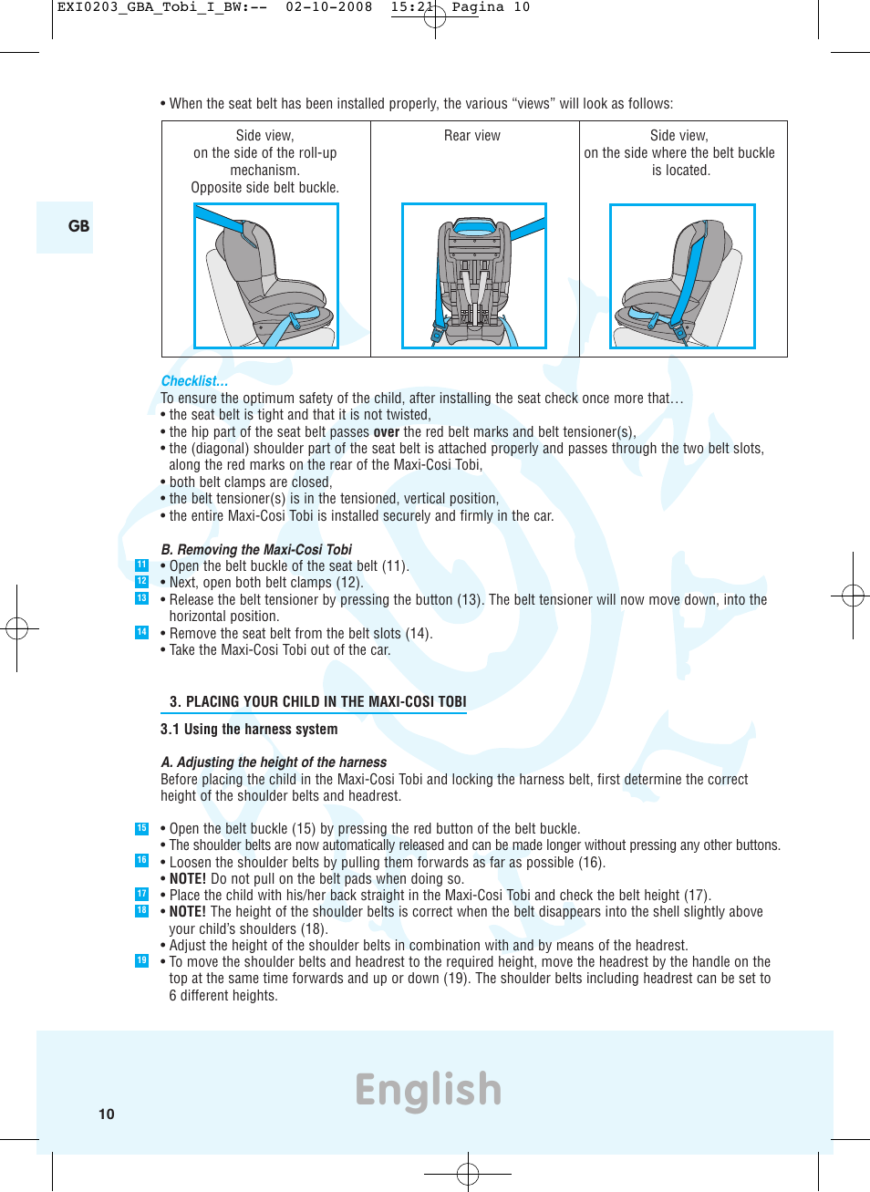 English | Maxi-Cosi TOBI DRU0632 User Manual | Page 6 / 74