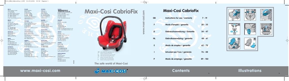 Maxi-Cosi THE SAFE WORLD OF I User Manual | 98 pages