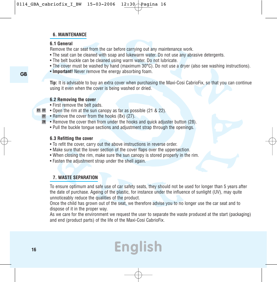 English | Maxi-Cosi THE SAFE WORLD OF I User Manual | Page 12 / 98