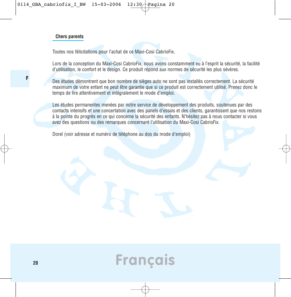 Français | Maxi-Cosi THE SAFE WORLD OF I User Manual | Page 16 / 98